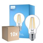 Multipack 10x Philips Corepro LED Glühbirne E27 Birne Klar 8.5W 1055lm - 827 Extra Warmweiß | Ersatz für 75W