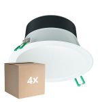 Multipack 4x Philips LED Downlight Coreline DN142B Aluminium Weiß 9.8W 1200lm 60D - 840 Kaltweiß | Ausschnitt 155mm - IP20 - Weiß Reflektor