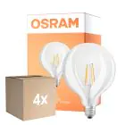 Multipack 4x Osram LED Superstar E27 Globe G125 Fadenlampe Klar 11W 1521lm - 927 Extra Warmweiß | Höchste Farbwiedergabe - Ersatz Für 100W