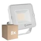 Multipack 8x Ledvance LED-Scheinwerfer Kompakt Weiß 20W 2000lm 100D - 840 Kaltweiß | IP65 - Symmetrisch 