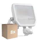 Multipack 8x Ledvance Led-Scheinwerfer Aluminium Weiß 41W 5500lm 100D - 830 Warmweiß | IP65 - Bewegungs- Und Lichtsensor - Symmetrisch