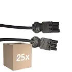 Multipack 25x Noxion GST - Kompatibel Verlängerungskabel Schwarz - Männlich + Weiblich - 1,5m - 3 pole 1,5mm2