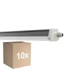 Multipack 10x Ledvance Wasserdicht Deckenleuchte Feuchtigkeitsdicht FLEX Durchgangsverdrahtung 42W 6800lm - 830 Warmweiß| IP66 - Ersatz Für 2x58W