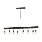Eglo Pendelleuchte Townshend 4 Stahl Braun Schwarz | IP20 - Geeignet für 8x E27 